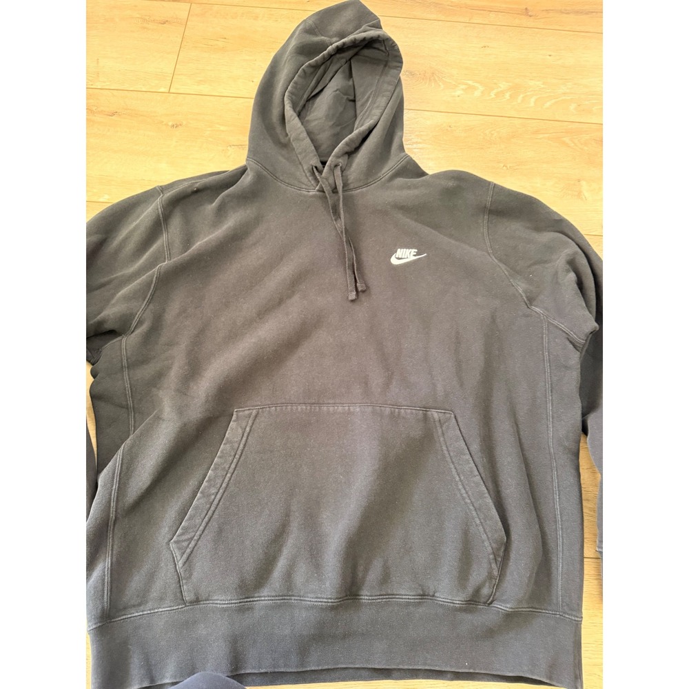 Nike Sportswear Club Fleece Hoodie Mens XL Black Pullover Futura Logo 257